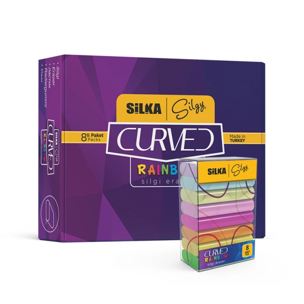 Silka Curved Raınbow Silgi 8Li - 30Adet