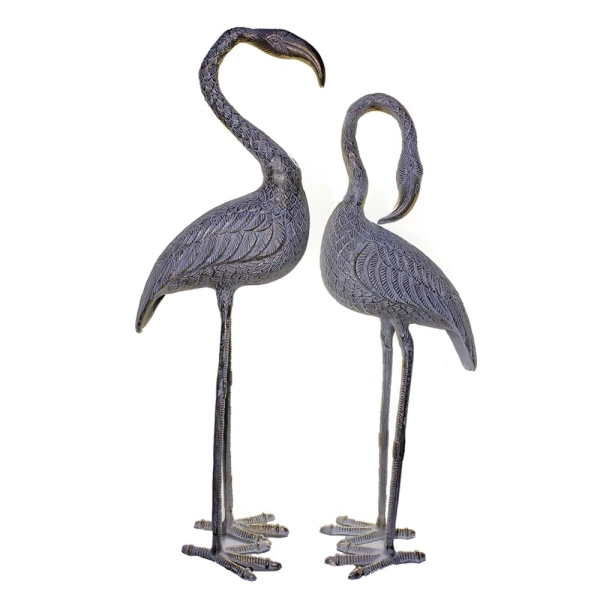 Metal İkili Flamingo Seti 86-78 Cm