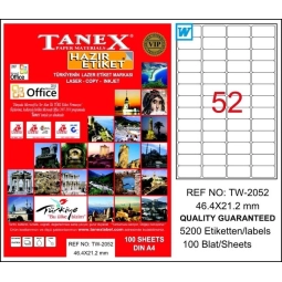 Tanex Tw-2052 46,4X21,2 Mm Lazer Etiket 100 Ad