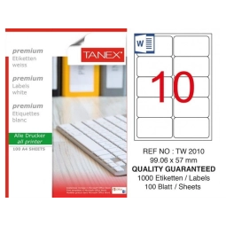 Tanex Tw-2010 99,06X57 Mm Lazer Etiket 100 Ad