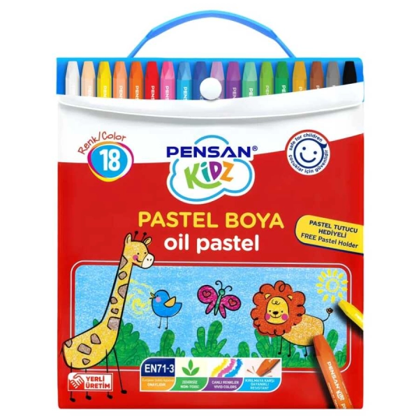 Pensan Kidz Çantalı Pastel Boya 18 Renk