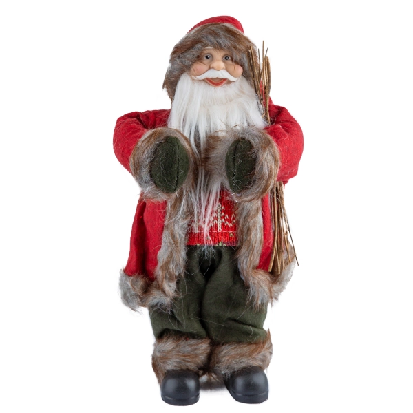 Örgü Kazaklı Yeşil Eldivenli Noel Baba 30 cm